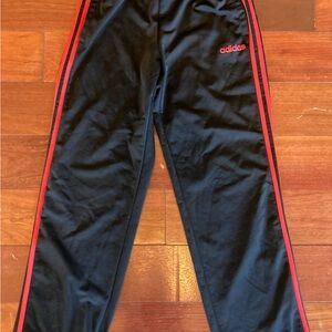 Adidas Men’s Black Track Pants with Red Stripes